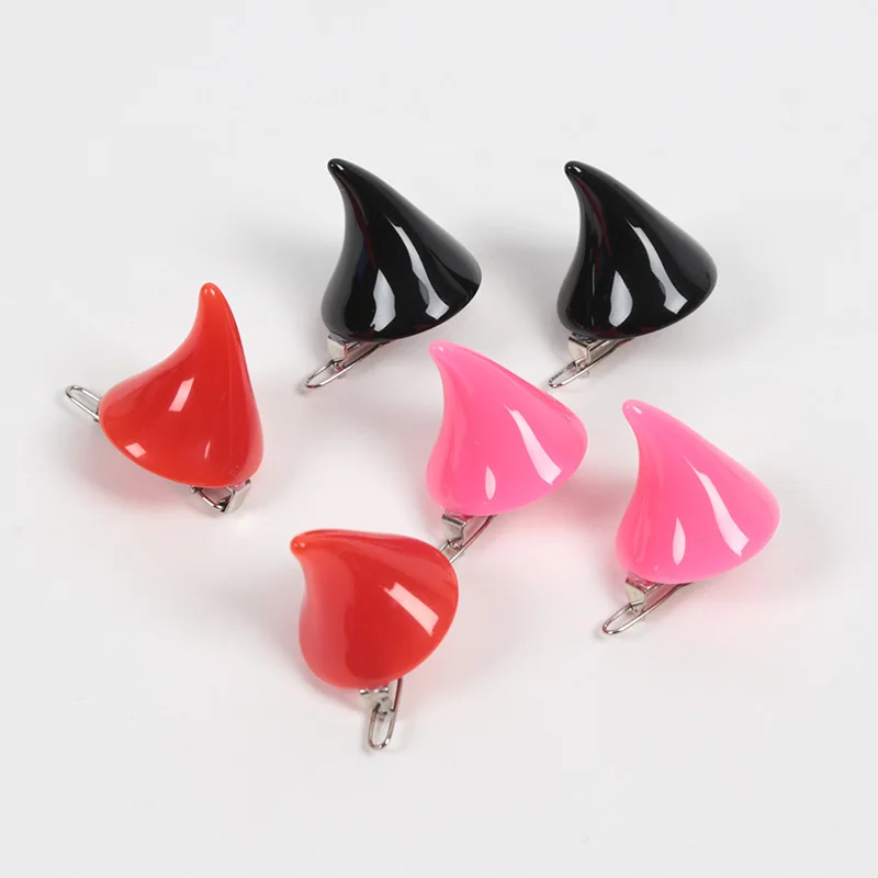 

1 Pair Small Demon OX Horn Hairpins Horn Girl Gothic Hair Clips Costume Pin Party Women Halloween Cosplay Hair Accessories