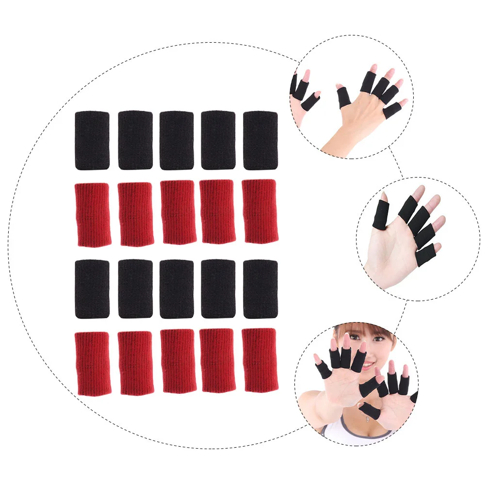 

20 Pcs Finger Guard Protective Cots Sleeves Sports Use Protectors for Basketball Players Braces Volleyball Nylon Elastic