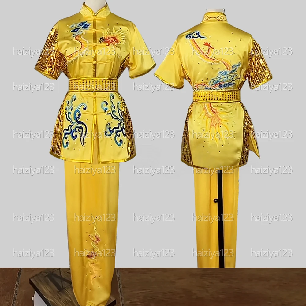 

Униформа ушу с вышитым драконом, одежда для кунг-фу, костюм для боевых искусств, костюм Чанцюань Наньцюань для мужчин, женщин, девочек, мальчиков, детей, взрослых