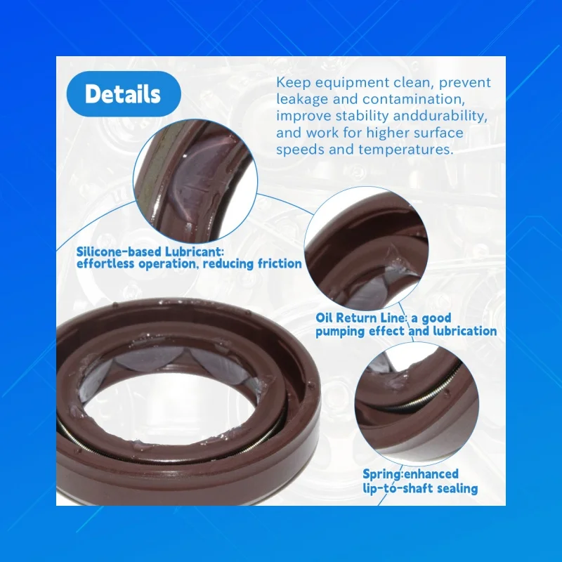 Sello de Aceite a Presión DMHUI BAFSL1SF FKM 19x30x6mm, Sello Resistente al Desgaste Compatible con Motores de Engranajes Wirtgen WM409A1 Rexroth
