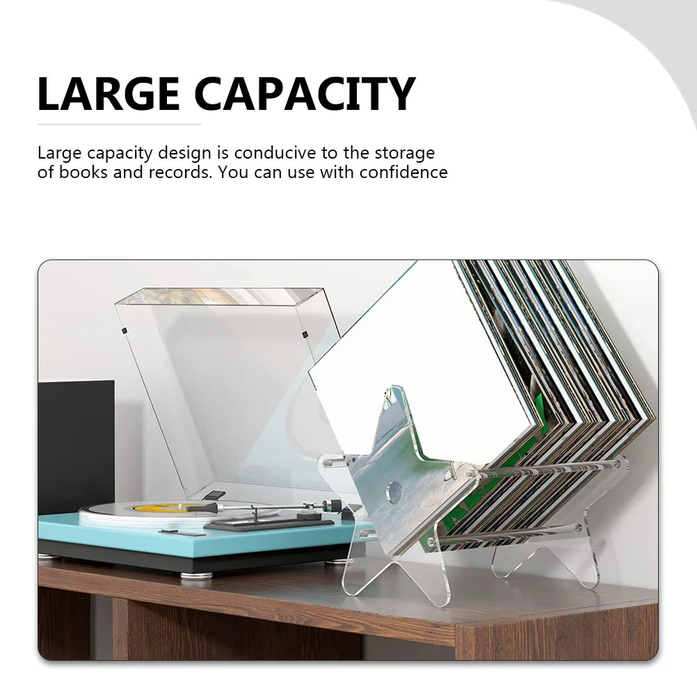 Vinyl Record Rack Office Files Holder Desktop Accessories Decorate Storage Tool Acrylic CD Simple Book Case