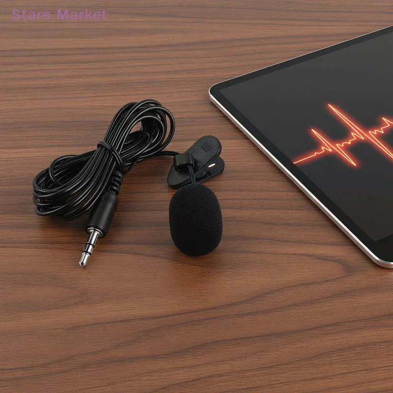 New 1.5m Mini Portable  Microphone Condenser Clip-on Lapel Mic Wired USB 3.5mm Type C Microphone For Laptop PC Camera