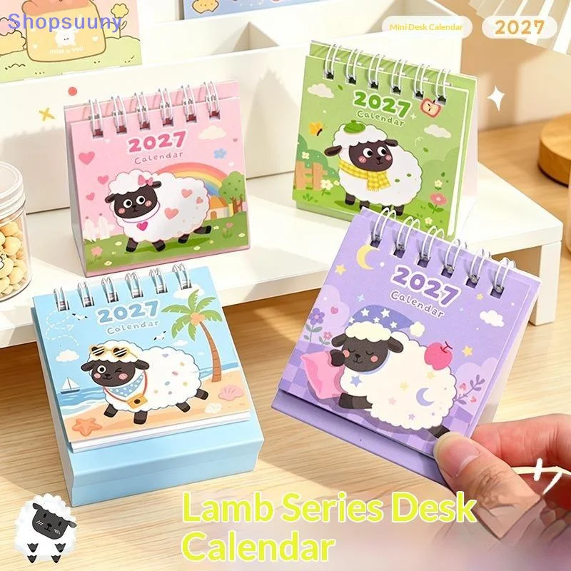 [SU]2027 Mini Desk Display Mini Calendar Annual Planner Coil Book Yearly Schedule Organizer To Do List Decoration Calendars[SU]