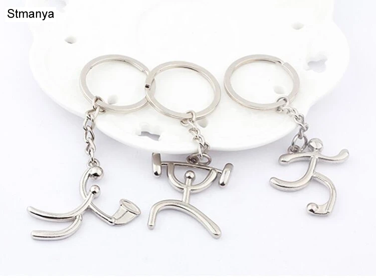 Metal Keychain Riding bicycle key chain car key ring bag charm Novelty Gifts bike sports souvenirs key chains lovers Jewelry