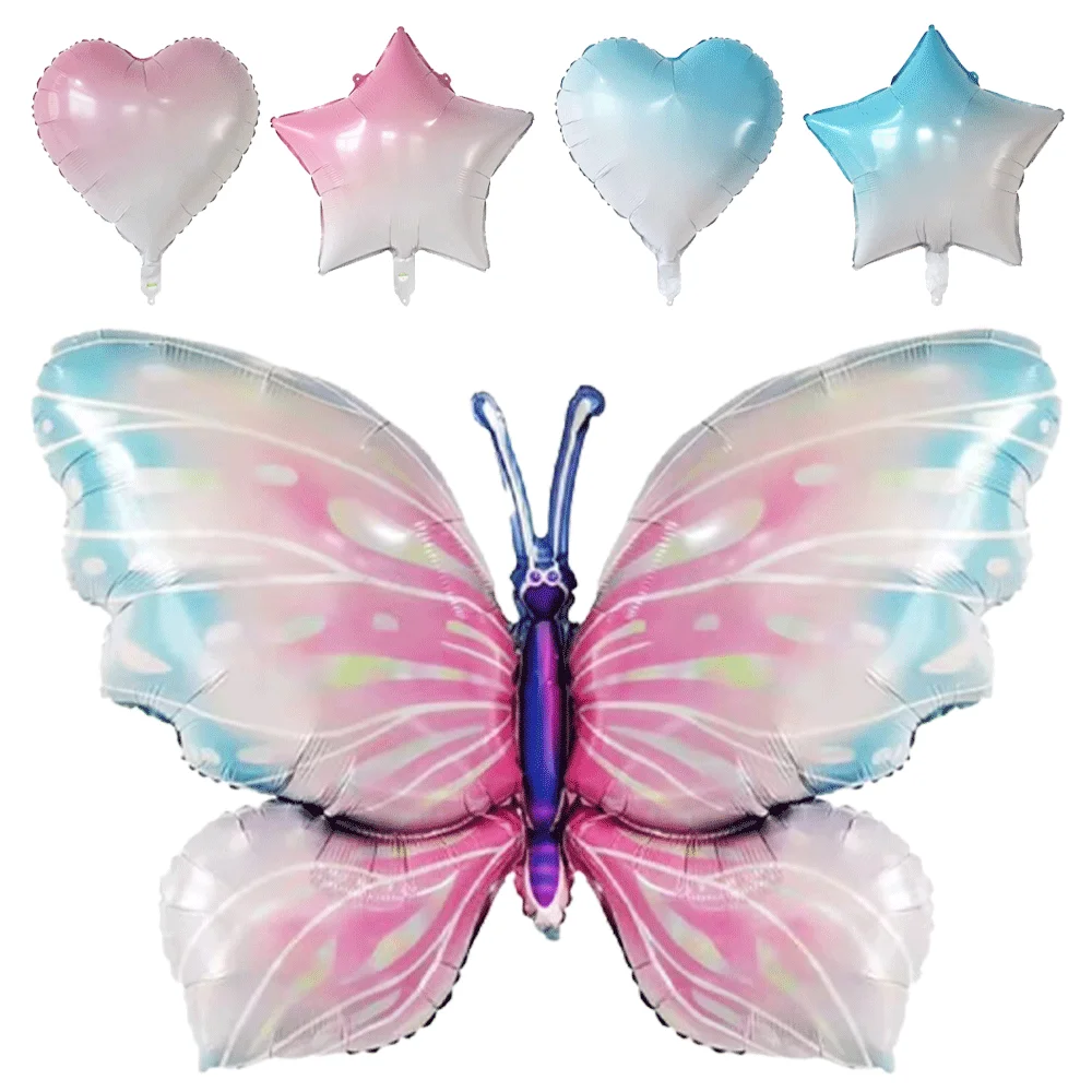40 Cal kolorowe balon w kształcie cyfry gradientowe 0-9 cyfra folia balon z helem motyl dziewczynka dekoracje na przyjęcie urodzinowe Baby Shower
