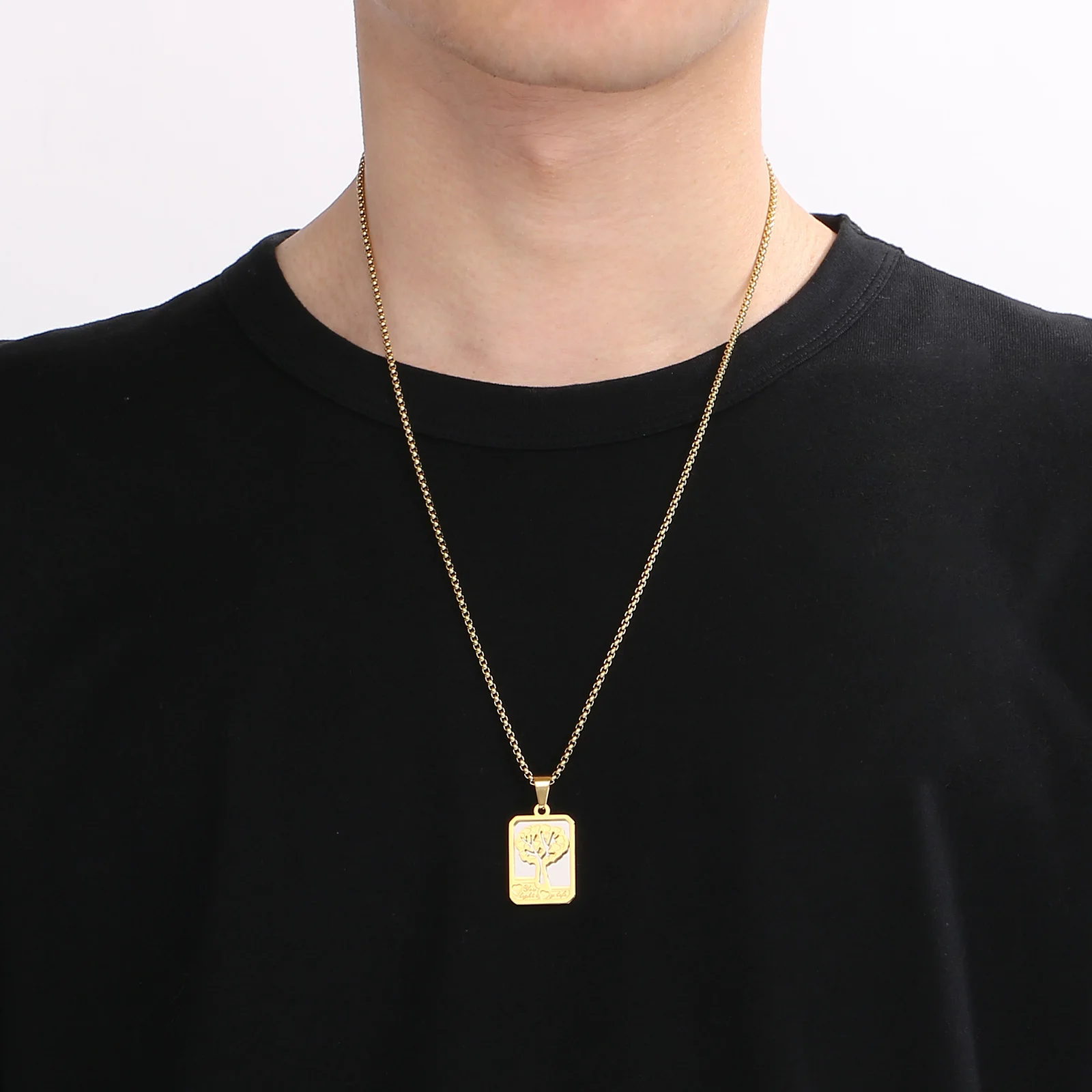 Multi-Style Life Tree Pendant Necklace - Stainless Steel 304 - KN281739-KL image 3