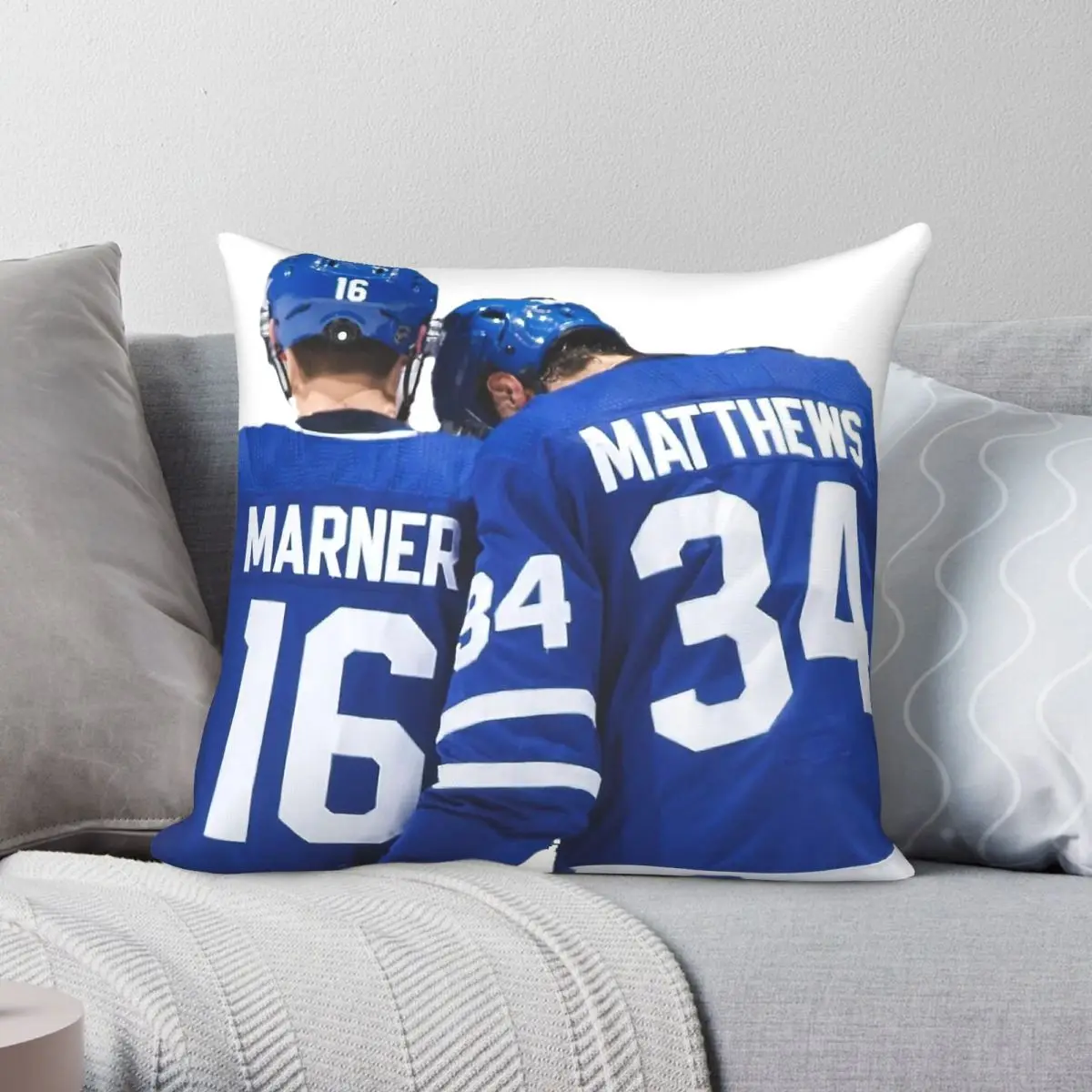 Mitch Marner Auston Matthews Pillowcase Polyester Linen Velvet Printed Zip Decor Home Cushion Cover