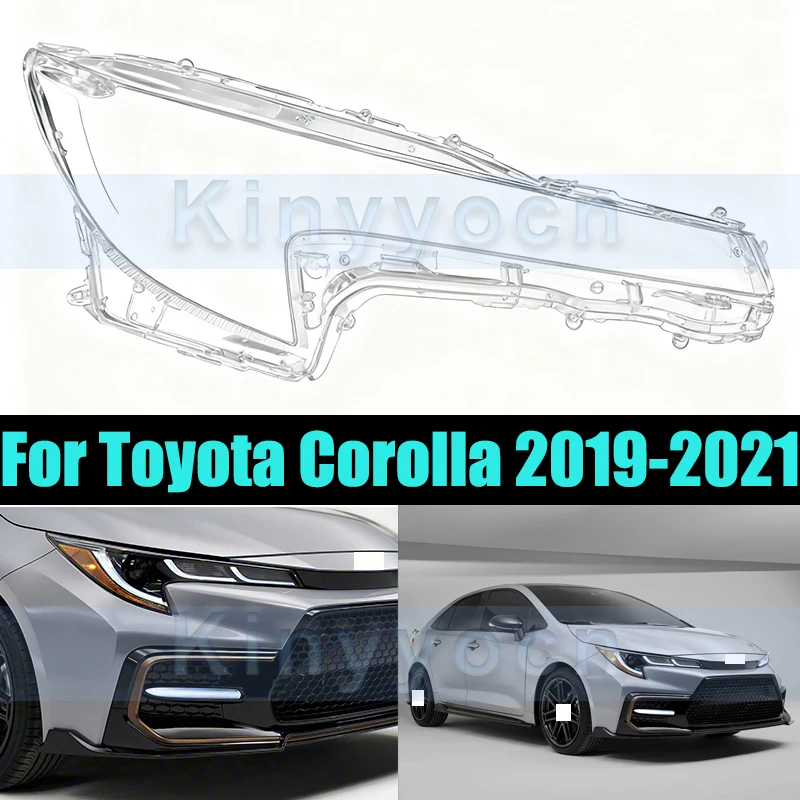 

USA Version Front Bumper Headlight Cover For Toyota Corolla 2019-2021 Cover Shell Shade Head Lamp Glass Head Light Lens Caps