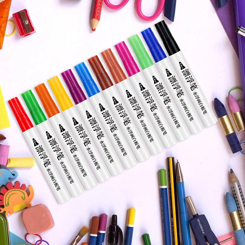 

Water Floating Pen Plastic Whiteboard Markers Erasable Painting Tool Kids School Office Supplies Colored Pens Portable Design