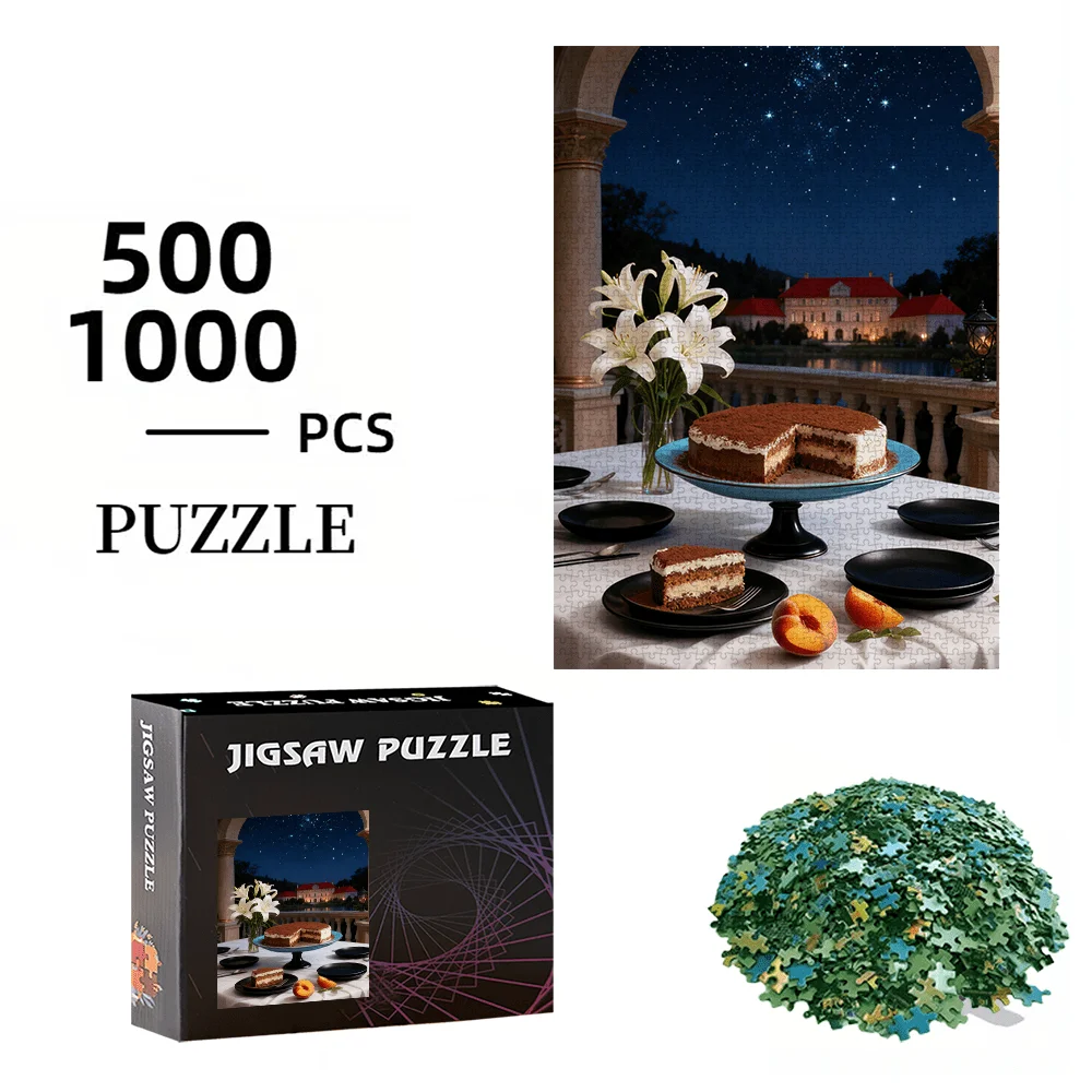 500pcs/1000pcs Starry Sky Jigsaw Puzzle | Portable Cardboard Puzzle Game for Birthday, Halloween, Christmas, Thanksgiving, Eas