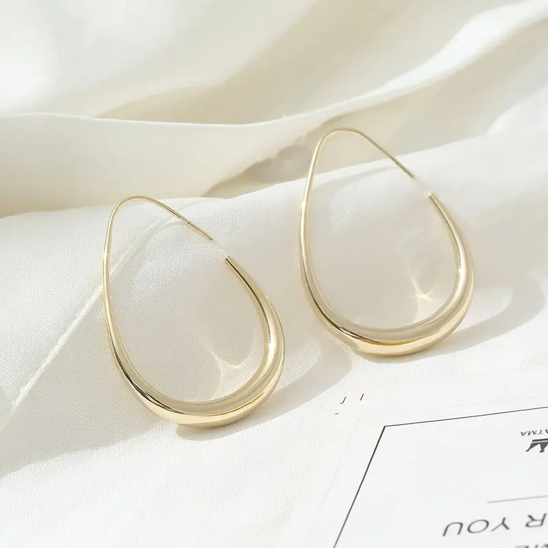 14K Gold Chunky Hoop Earrings for Women Dangle Drop Statement Small Tiny Lightweight Hypoallergenic