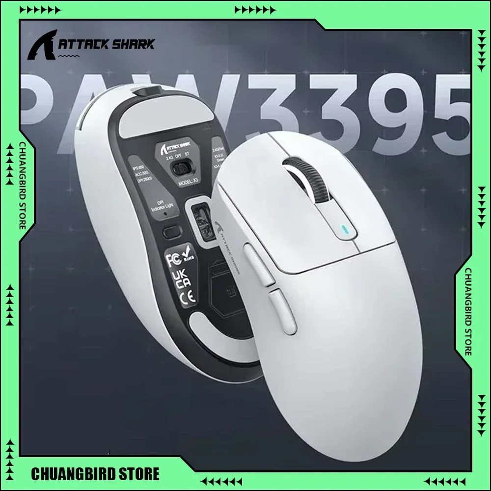 Attack Shark X3 Bluetooth Wireless Mouse Three Mode Sensor 2.4G Wireless Lightweight E-Sports Mice Pc Gaming Accessories Gifts