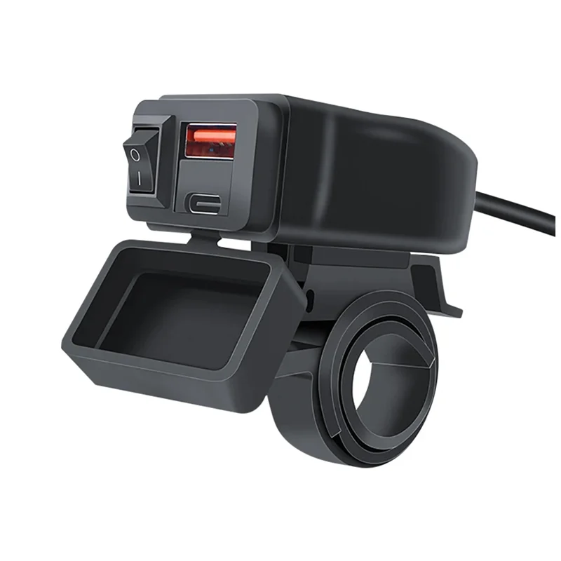 

Universall Universal Motorcycle USB+Type-C Charger QC3.0 Handlebar Fast Charging Waterproof Socket Adapter