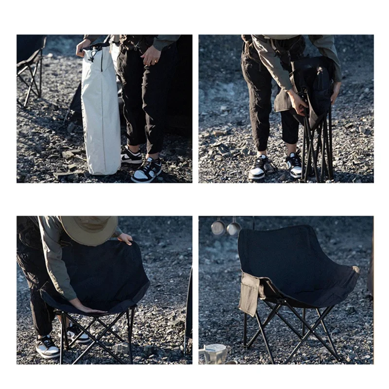 

AB66-Backrest Stool Lazy Moon Chair Outdoor Portable Beach Chair Suitable For Fishing, Beach, Picnic
