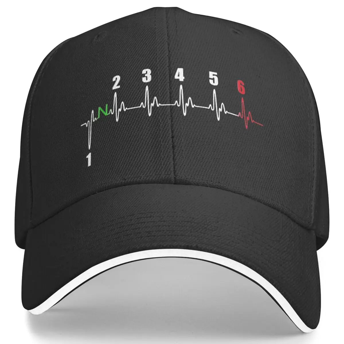 Motorbike Heartbeat Baseball Cap 1N23456 Unisex-Teens Design Trucker Hat Spring Fitted Retro Hunting Camping Sun Baseball Caps