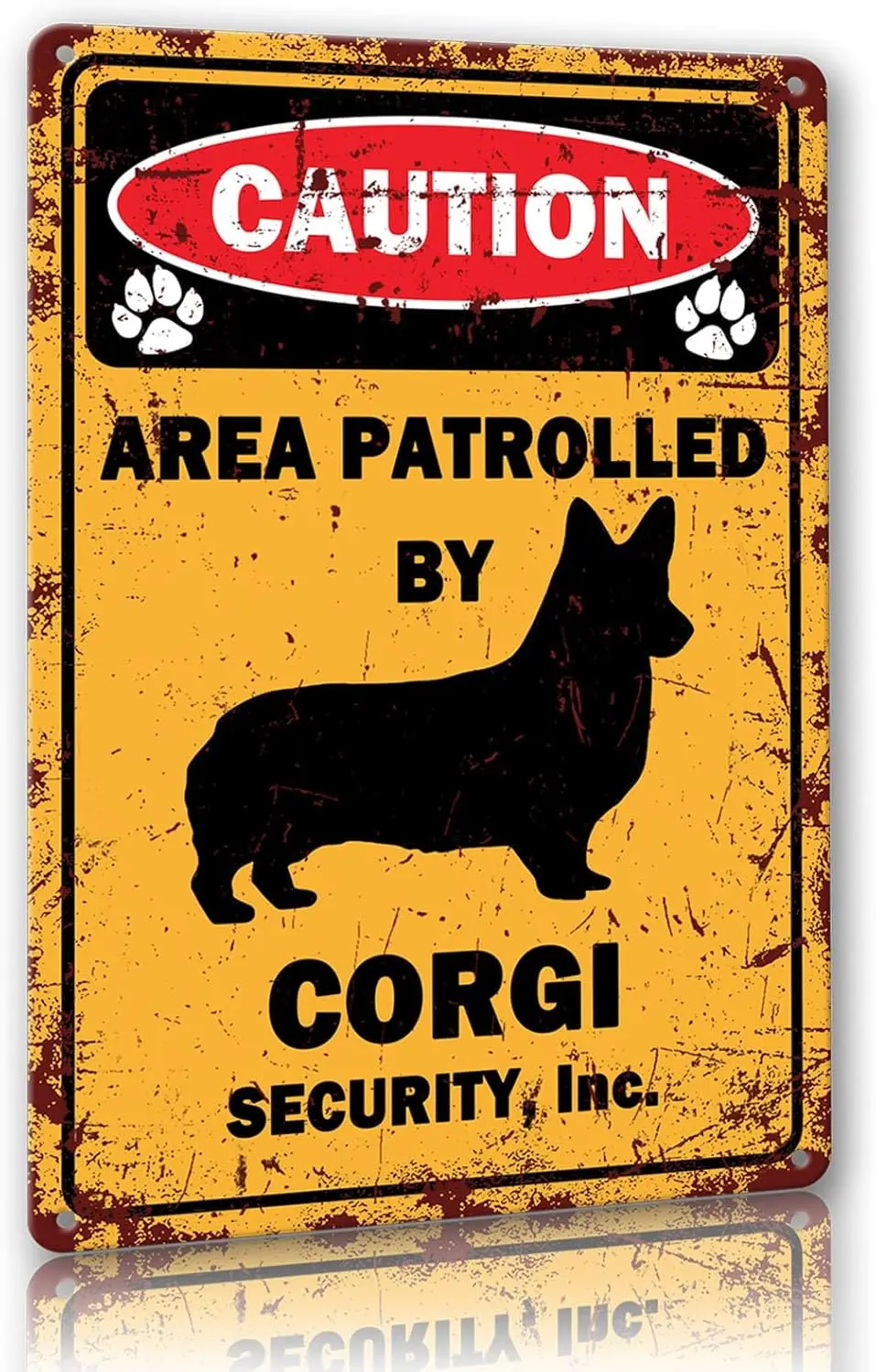 Area Patrolled By Corgi Sign Corgi Gifts for Corgi Lovers Dog Metal Tin Signs for Wall Art Corgi Poster Yard Sign Decor 8x1 sign