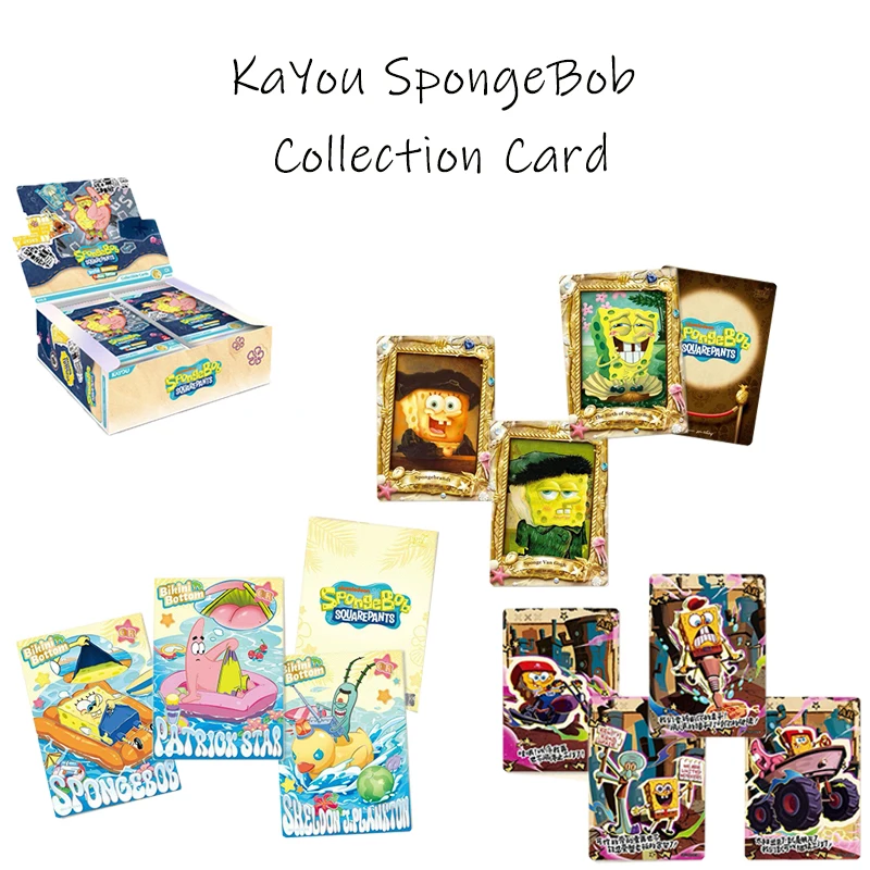 KAYOU SpongeBob Holo Rare Collection Cards Joyful Moments Fashion SEA Wave1 - Cartoon Cards Board Games Christmas Gift Kids