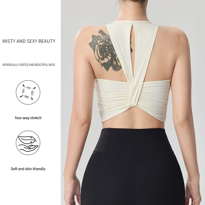 Integrated Fixed Chest Pad Running Vest Quick Dry Moisture Wicking Yoga Pilates Fitness Training Sports Vest Slim Fit Curve Vest 6
