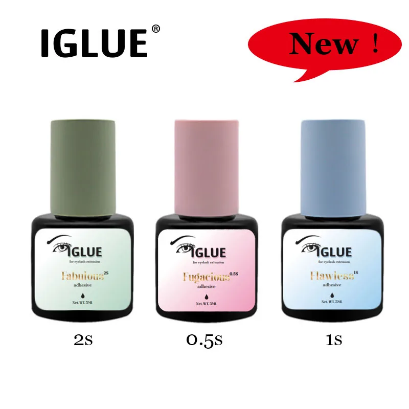 IGLUE-Cola Adesiva Forte para Cílios, Extensões Falsas, Secagem Rápida, Retenção, 5-6 Semanas, Healty, Beauty, 5ml, 1 Garrafa, Novo