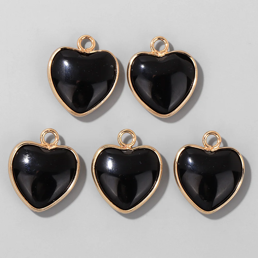 Cute Heart Shape Stone Pendant Natural Gem Charm