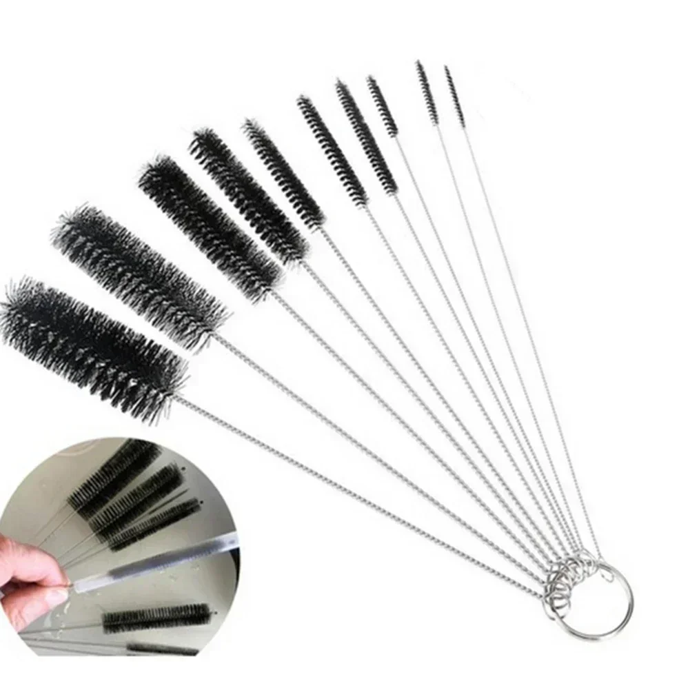 Cleaning Brush Cleaning Brush Set Corner Dust Remover 21CM Detachable Key Ring Dia 2-24MM Mini Stainless Steel