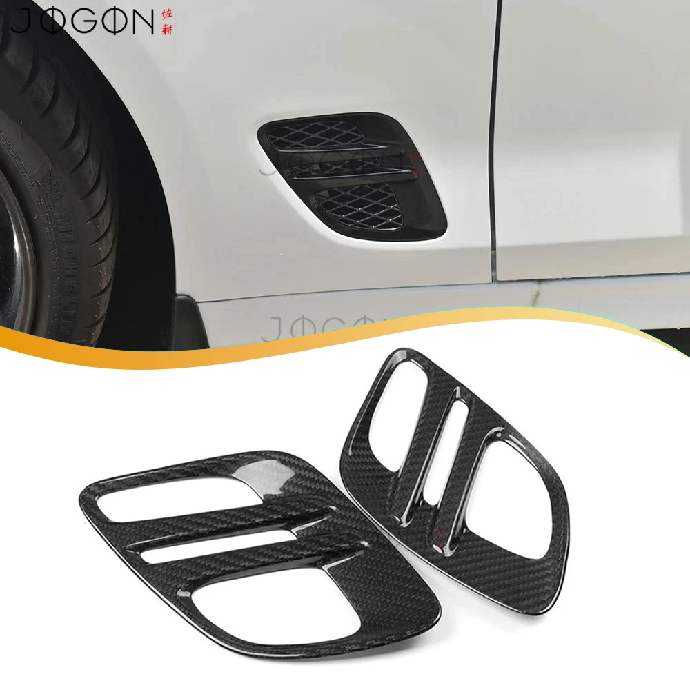 2pcs 100% Real Dry Carbon Fiber Automotive Exterior Fender Cover For Genesis G70 2020 2021 2022 2023 2024 Side Vent Protective