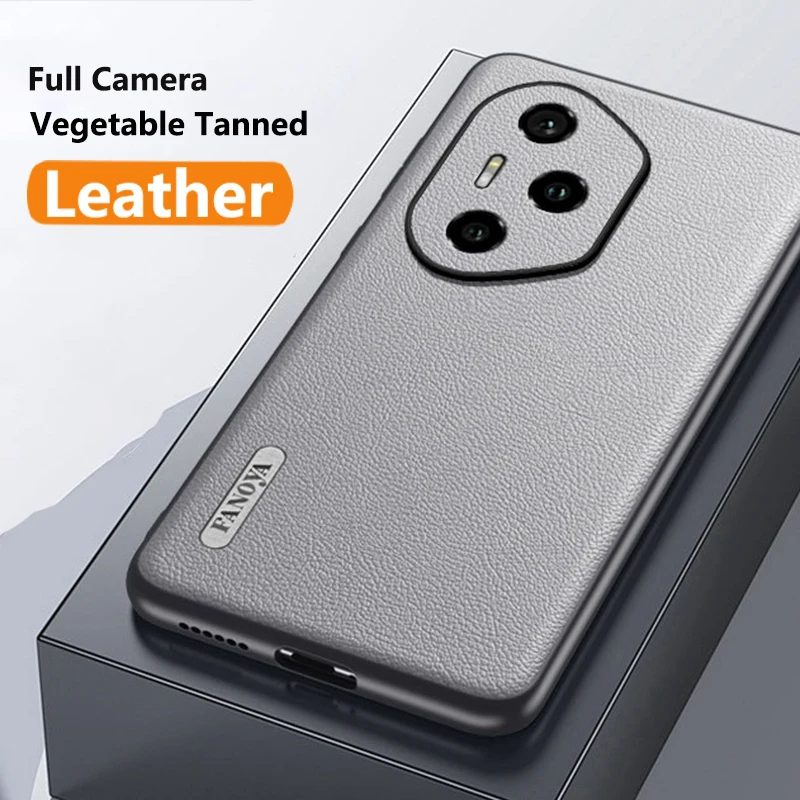 Case for Huawei Honor 300 Pro Luxury Armor Shockproof Full Coverage Camera Vegetable Tanned Skin Friendly Leather Cover