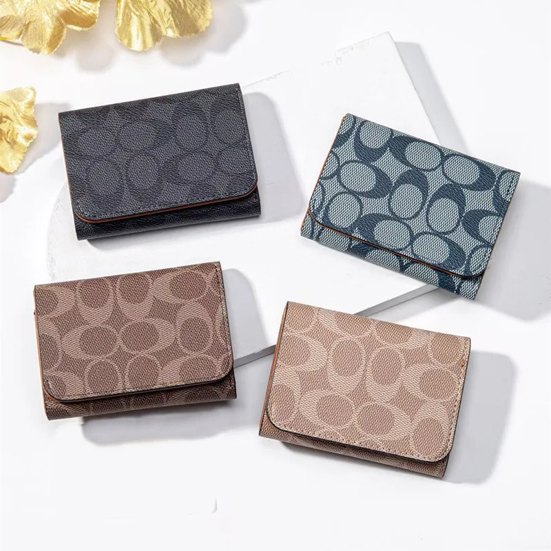 Men Women High‑Quality Three‑Fold PU Leather Wallet Short Buckle Coin Pocket Fashion High‑End Wallet