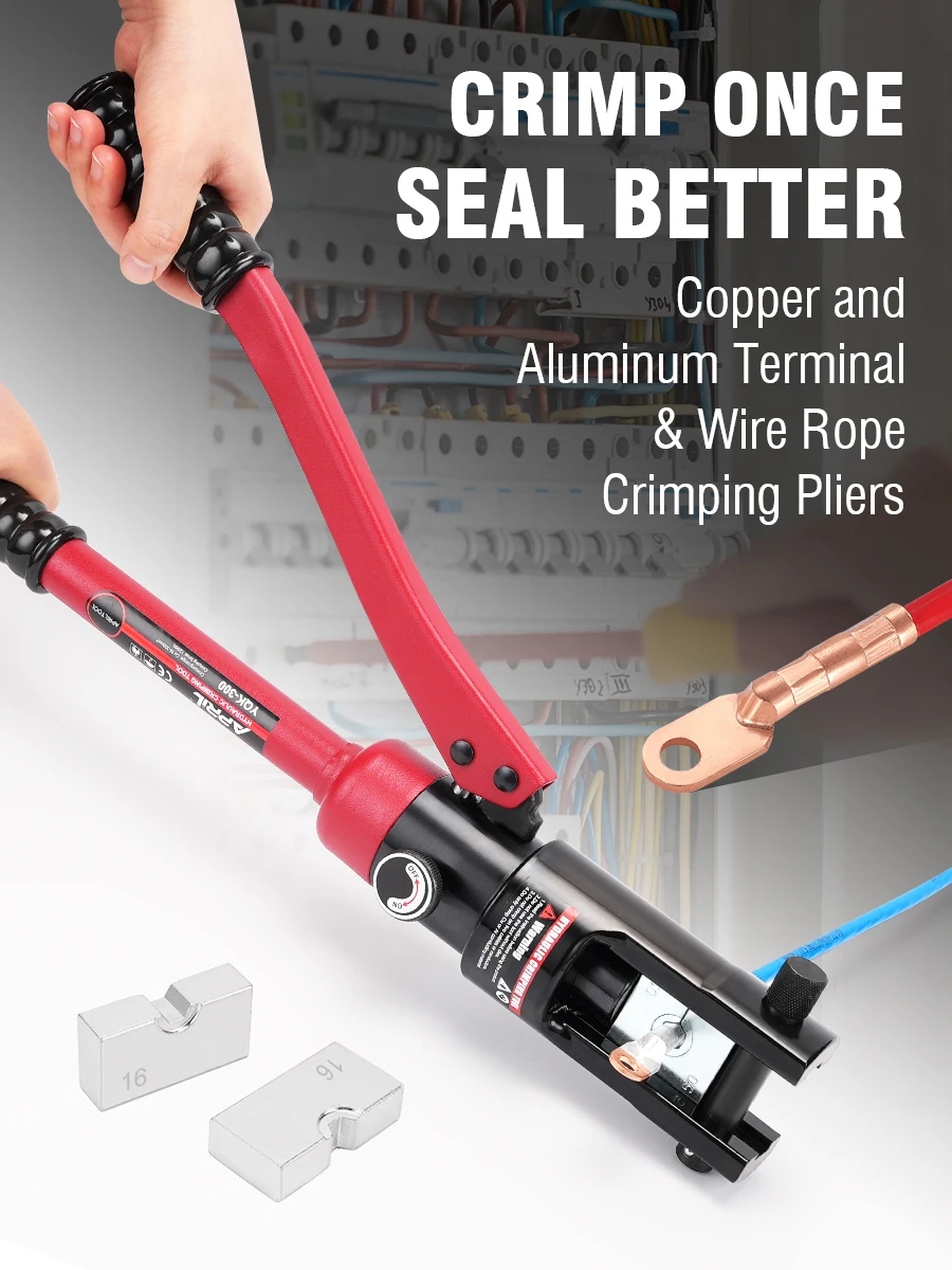 RUS WAREHOUSE YQK-300 Hydraulic Crimping Plier Manual Hydraulic Hose Crimping Tools For Press CU/AL Connectors