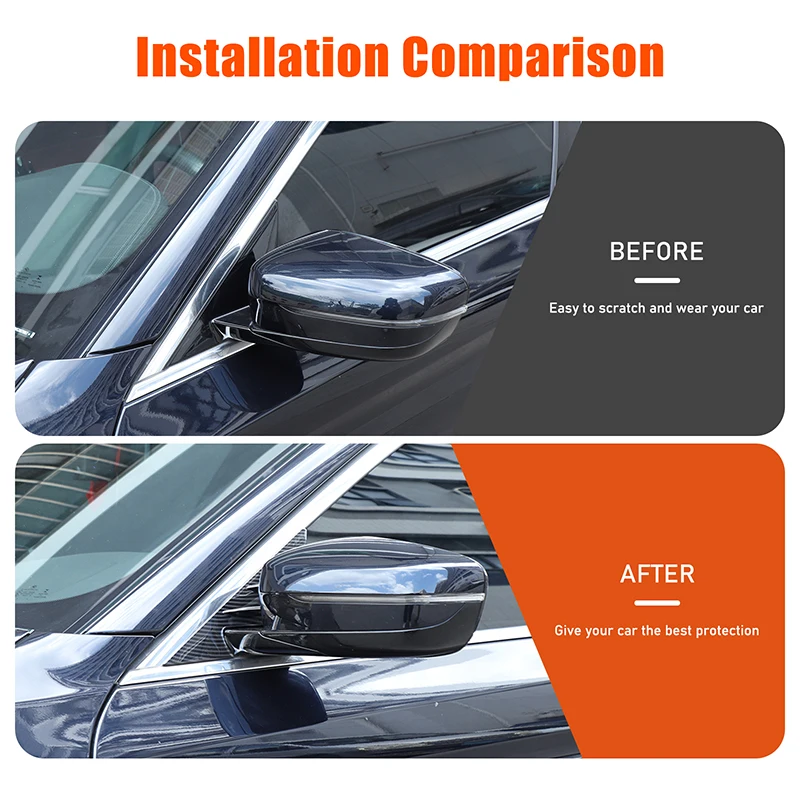 

For BMW 5 Series G30 2018-2023 Rearview Mirror Side Triangle Spoiler Decorative Sticker ABS Carbon Fiber Car Accessories