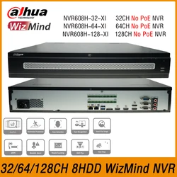 Dahua Original NVR608H-32-XI NVR608H-64-XI NVR608H-128-XI 32/64/128CH 2U 8HDDs WizMind Network Video Recorder  Face Detection