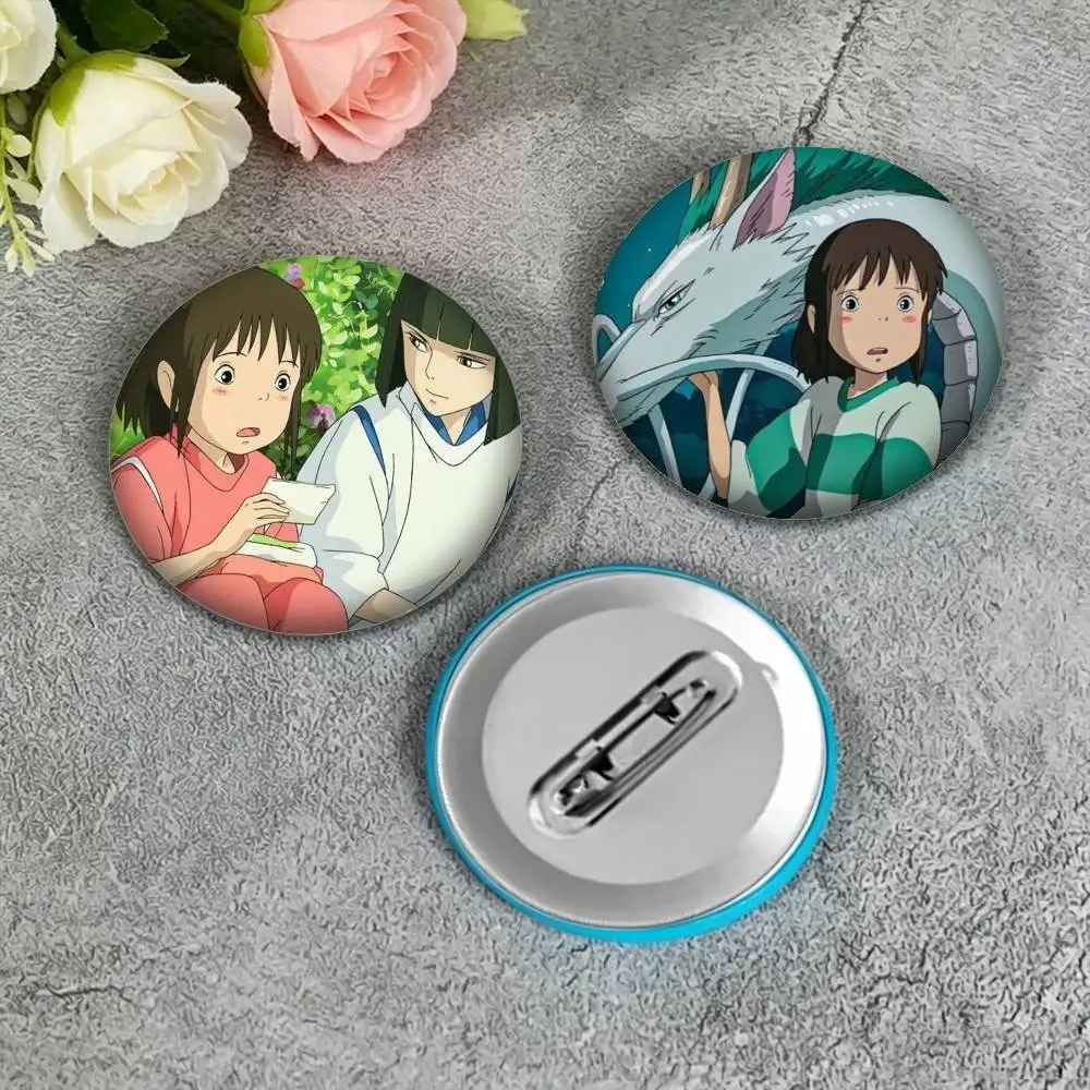 S-Spirited A-Away Movie 25 32 44 58 75mm Badges Personalized Round Brooches Pins Accessory Gift