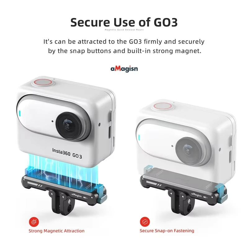 جديد المغناطيسي الإفراج السريع جبل ل Insta360 GO3S GO3 للصدمات طوي محول تركيب آمن المفاجئة على قاعدة التثبيت الملحقات #4