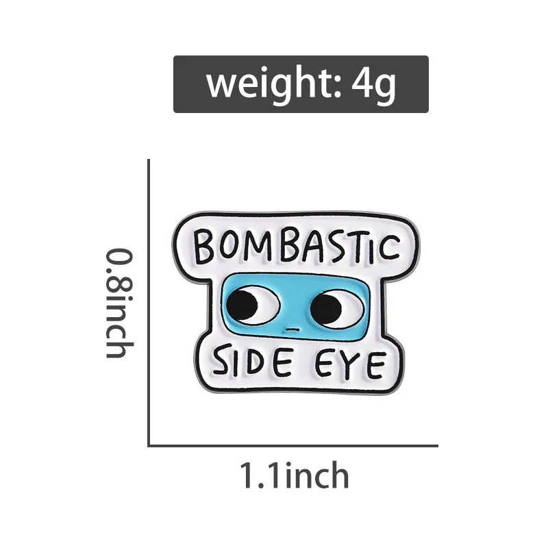 New black and white letter brooch Ridiculous and exaggerated roll over eye design accessory badge Brooches Jewelry Gift