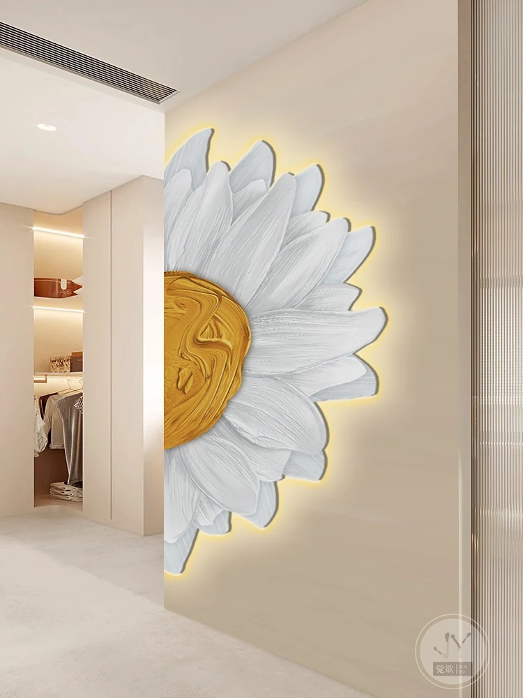 Sunflower Entrance Decoration Painting Modern Simple LED Light Emitting Painting High-end Atmosphere