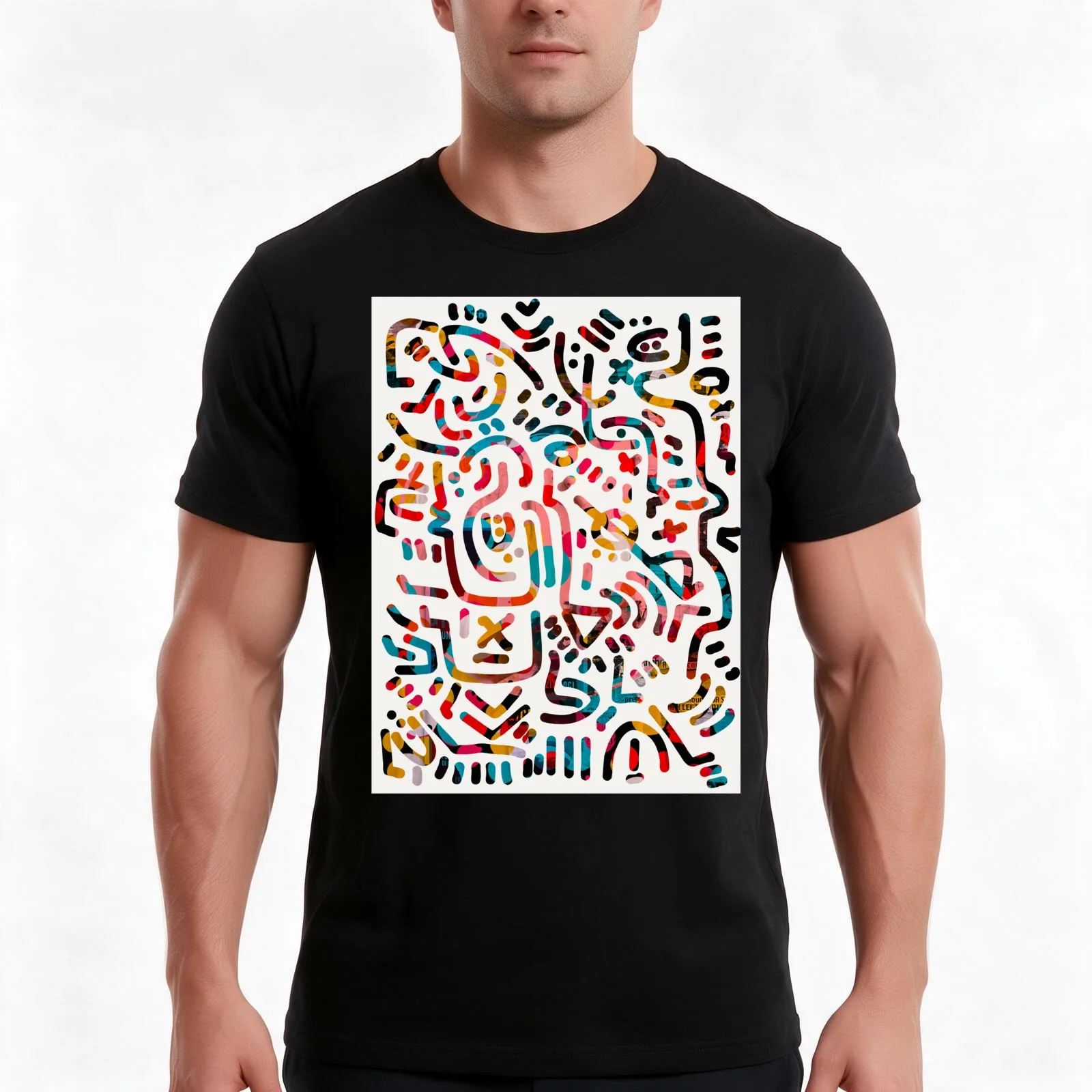 Graffiti Art Symbols of Life and Energy by Emmanuel Signorino T-Shirt, Summer Casual Cotton Tee, Oversized Streetwear Tops