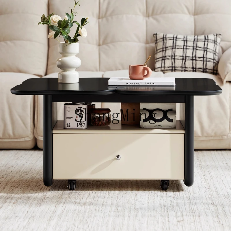 

SM home balcony folding coffee table movable small apartment sofa side few living room dining table dual-purpose