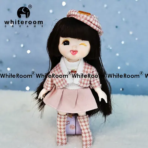 Minidockor Flicka Present till flickor Gör-det-själv-leksaker Ny BJD 16CM docka för flickor 13 rörliga leder Sött ansikte och blå ögon med kläder och skor 8 best sales gör din egen docka - №2
