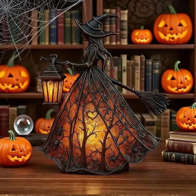 

Halloween Witch Lamp Night Light Bedside Lamp Portable Desktop Lamp For Coffee Bar Bedroom Home Cosplay Decor Toy