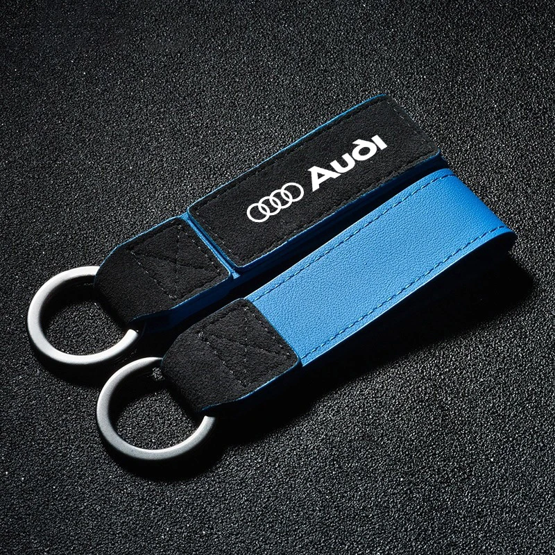 High Quality Suede Car Keychain Key Ring Anti-lost Keyring Pendants For Audi RS A4 B8 B6 B7 B9 A3 8P 8V 8L A6 C7 C6 A5 Accessory