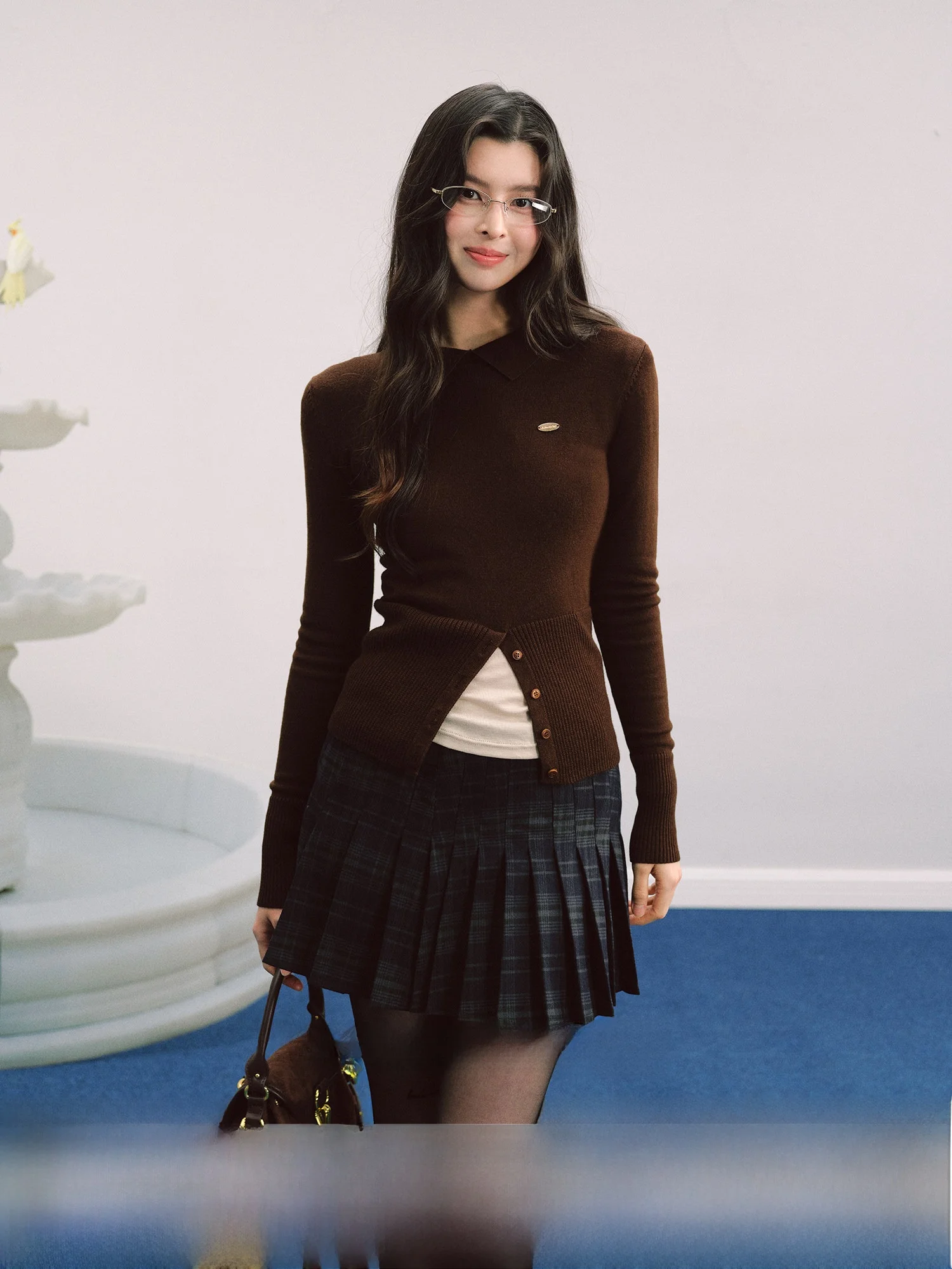 

La Lune Du Ciel Women's Ne Knitted Sweater Wool Blend Slim Fit Waist Cinched Long Sve Casual Sle Winter Faion