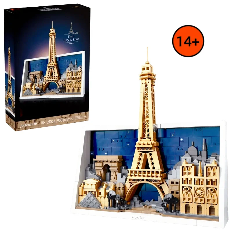 IN STOCK 958PCS Paris City of Love Bricks MOC-21064 Home Decor Architecture Building Blocks Set Toys For Adults Birthday Gifts
