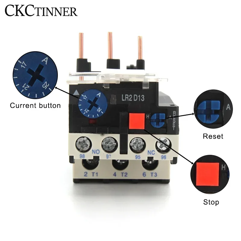 JR28-25 Thermal Overload Relay LR2D13 Adjustable thermal relay Electric Relays 1.6A 2.5A 4A 6A 8A 10A 13A 18A 25A