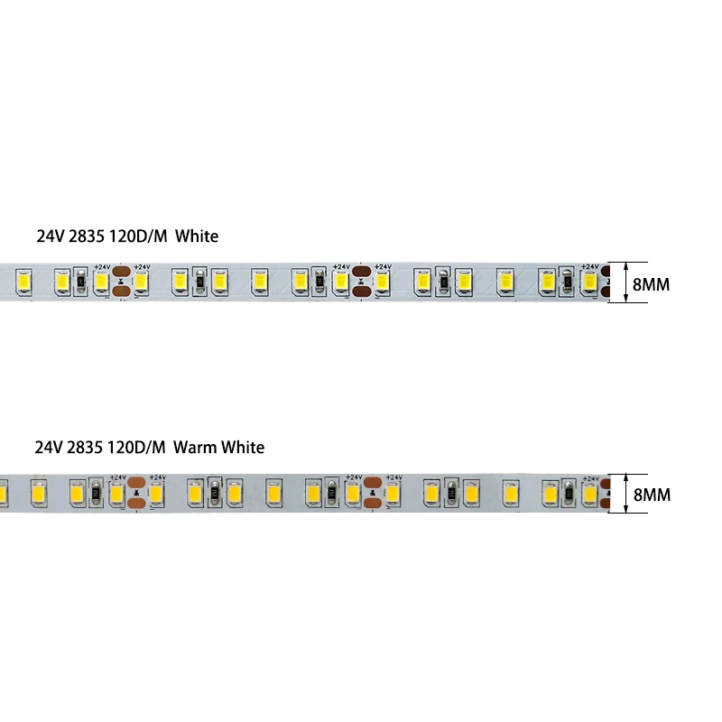 10m/20m 2835 SMD 120 led/m LED strip High Quality No Voltage Drop LED Tape, White/Warm White DC24V