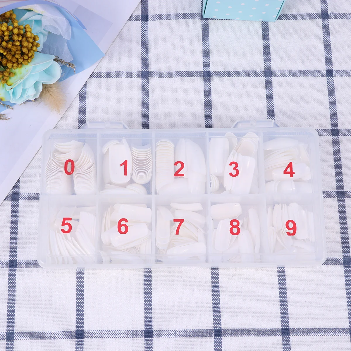 เล็บปลอมแบบเต็มเล็บ 500 ชิ้น 10 ขนาด ตัวเลข 0-9 พร้อมใช้งาน ทำจากวัสดุ ABS น้ำหนักเบา ทนทาน อุปกรณ์ทำเล็บ DIY สำหรับงานปาร์ตี้