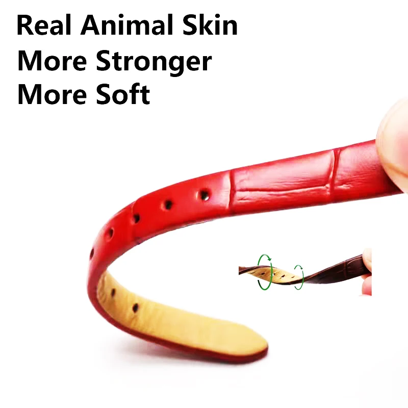 *Real Animal Skin* Watch Strap 8mm 10mm12mm 14mm 16mm 18mm 20mm bamboo wear-resisting Watch strap