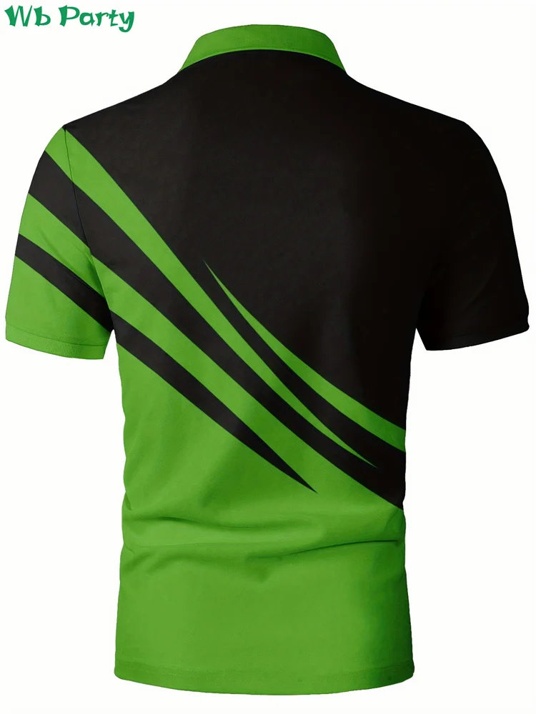 Simple Striped Print Polo T shirt Man Design Men's Clothing 2024 Lapel Striped Graphic T-shirt Casual Loose New in Tops & Tees