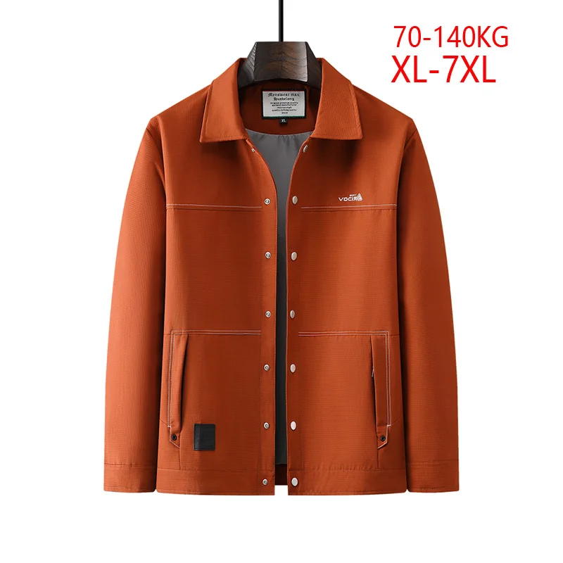 

Men Plus Size Wide Fat Loose Casual Business Fashion Vintage Jacket Spring Autumn Cargo Coat Man Outerwear 6XL 7XL 140kg