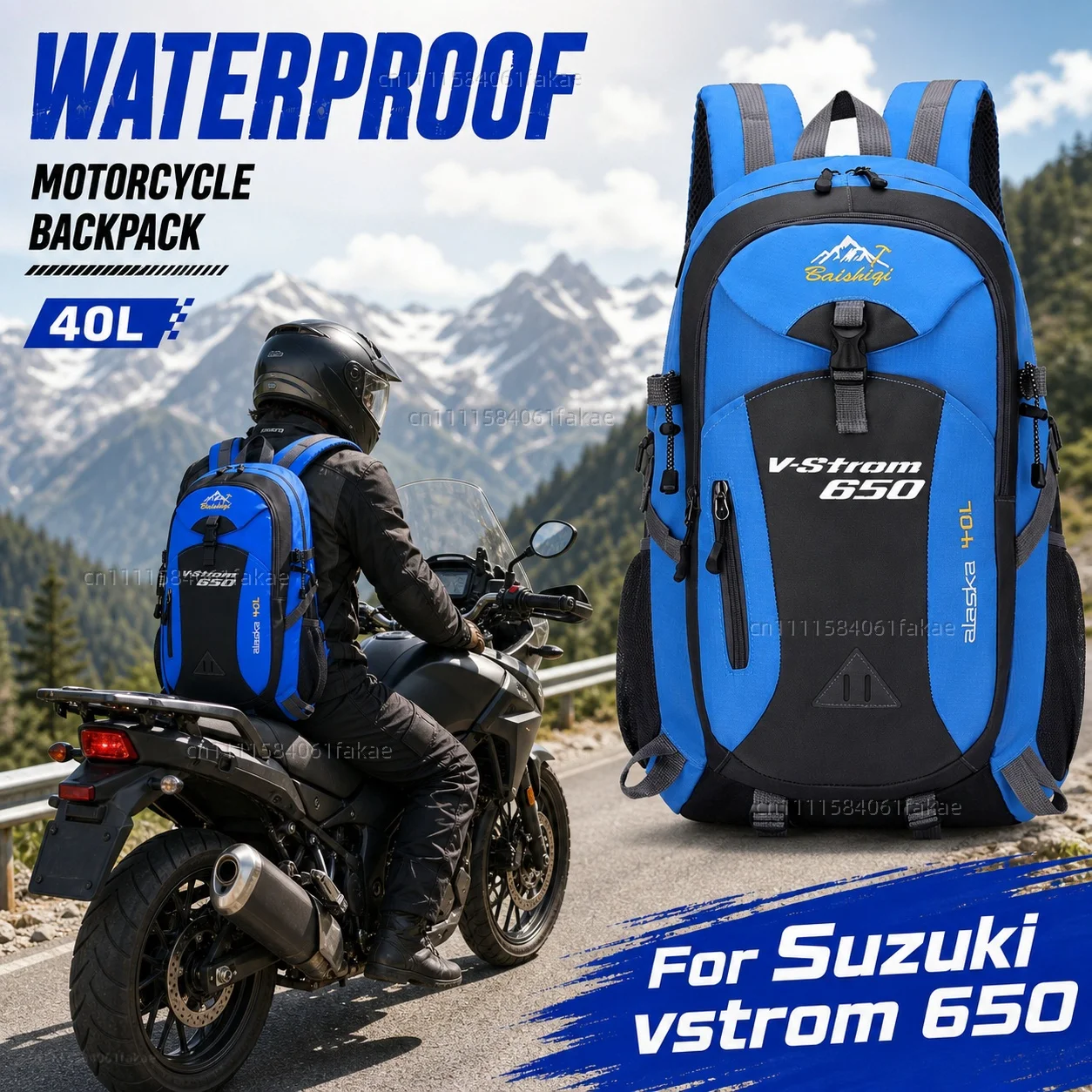 For Suzuki vstrom 650 DL650 650XT v-strom 650 xt vstrom650 dl 650 Motorcycle Backpack 40L Waterproof Travel Backpack Outdoor