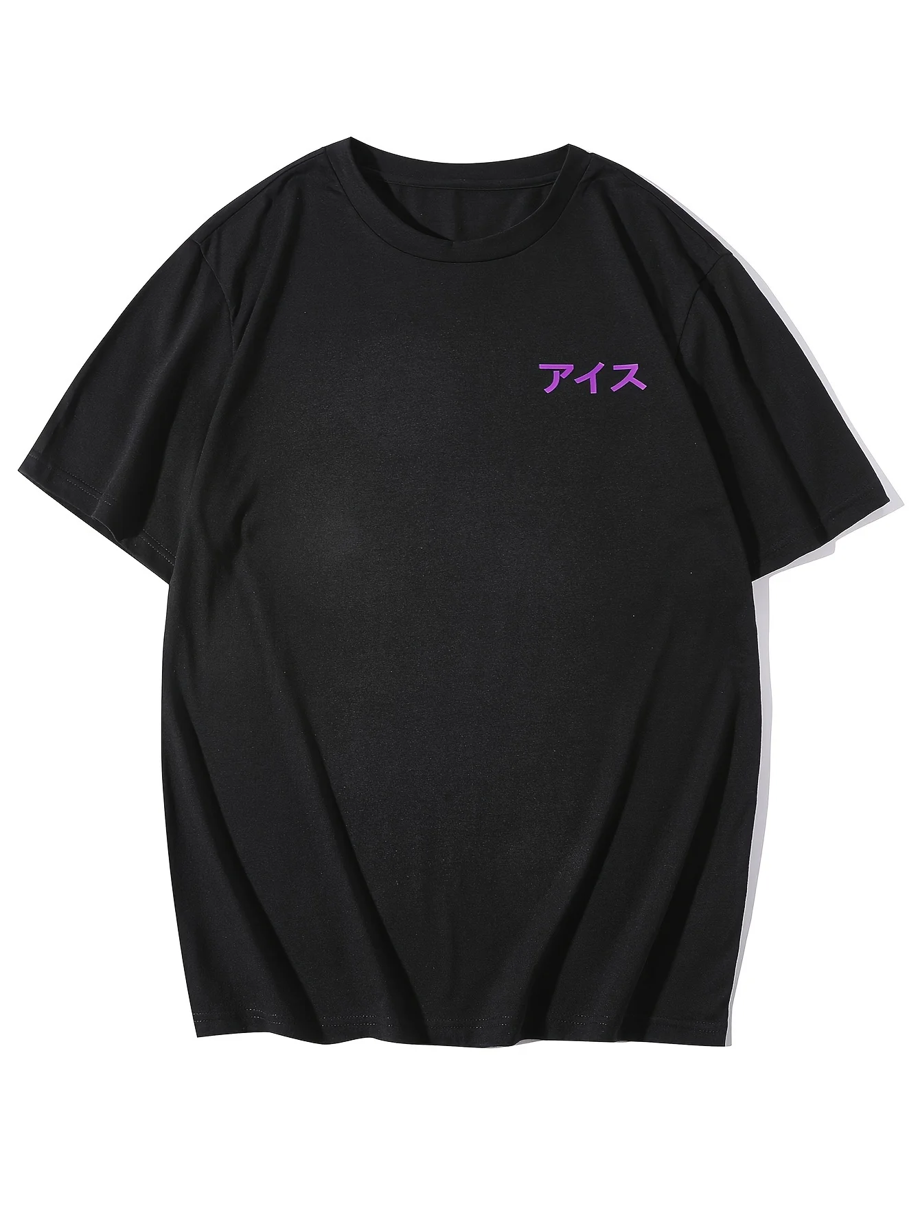 

with Grape Milk Tea & Japanese Text pattern design -100% cotton summer short sleeve casual O-neck printed men's T-shirt.